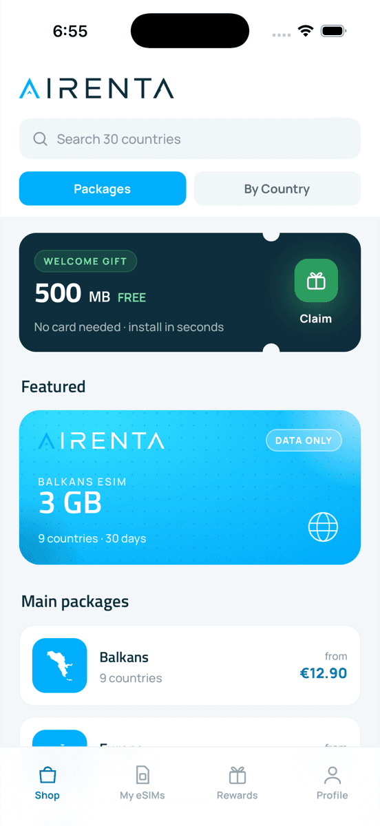 The Airenta app